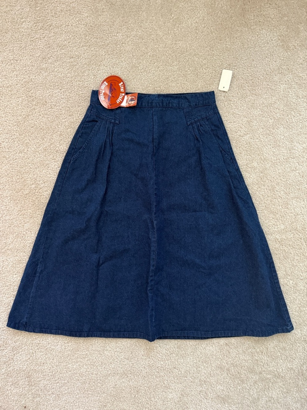Classic A-Line Dark Blue Denim Skirt
